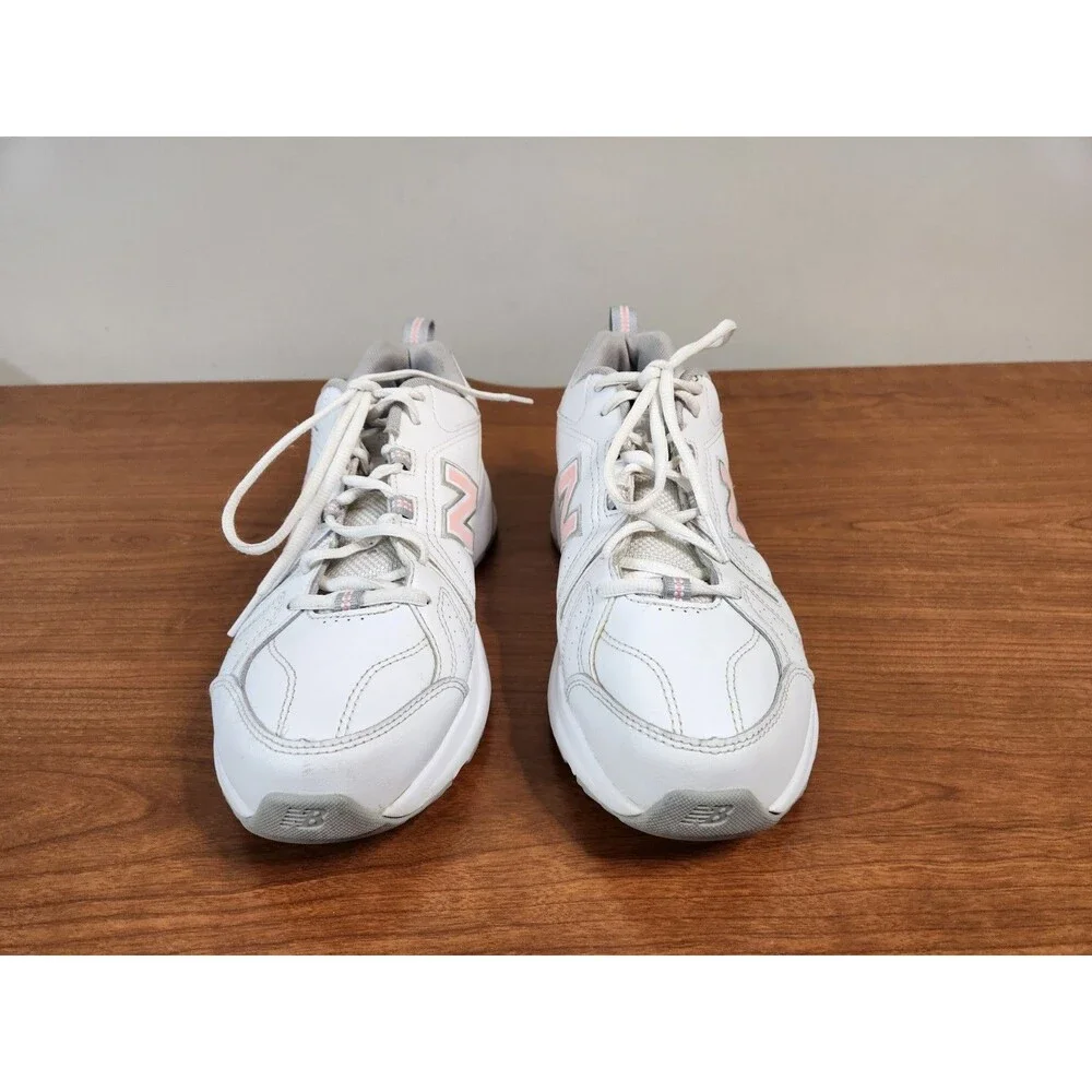 New Balance 608v5 Women 10 ~ Men 8.5 White Pink Leather Training Shoes WX608WP5
